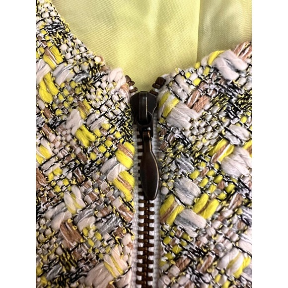 Coldwater Creek Tweed Jacket Women's Size 10 Yellow Black White Zip Front - Picture 4 of 10
